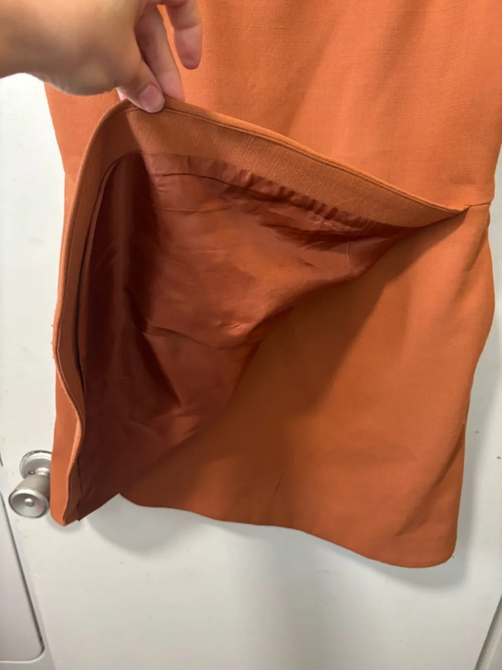 PAUL & JOE SISTER Rust Short Sleeve Faux Wrap Skirt Shift Dress Mini Sz 40 US 8 - Picture 4 of 6